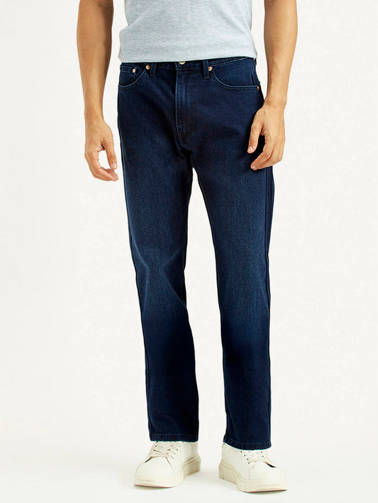 Indigo Denim Jeans for Men Straight Fit Mid Rise Casual