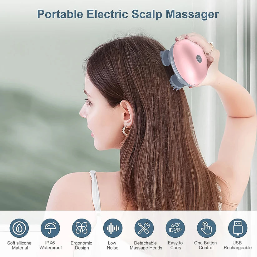 Rechargeable Electric Scalp Massager Handheld Smart Hair Massager