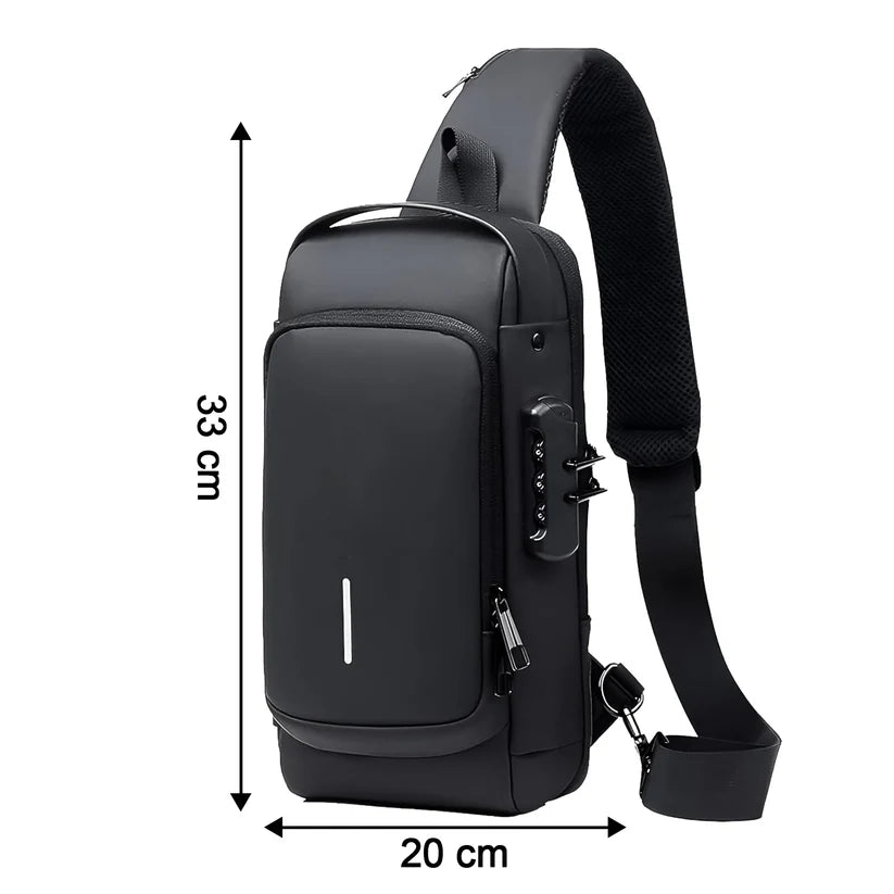 Fashionable Anti-Theft Sling Bag Crossbody with USB Charging Port for Men and Women