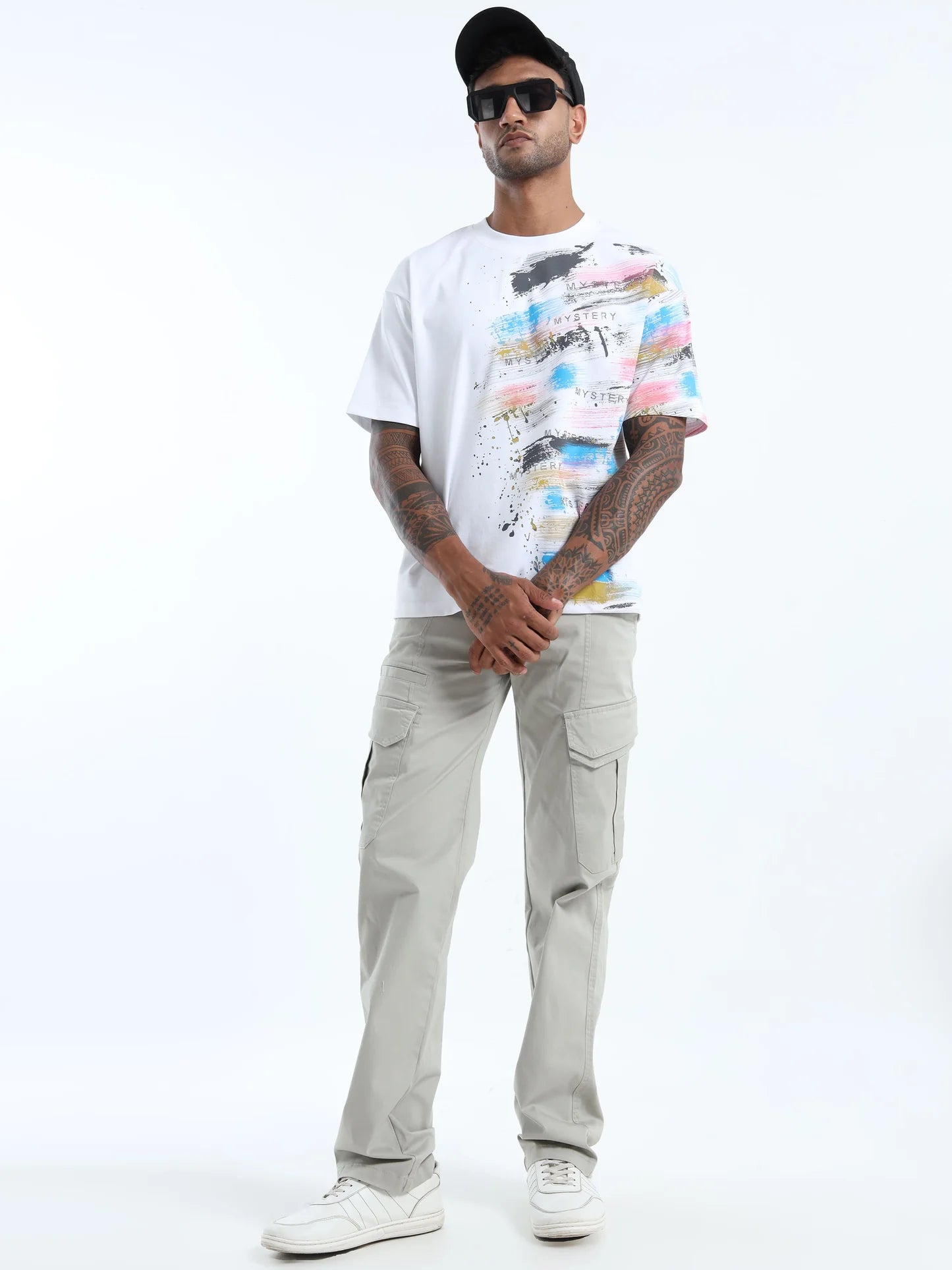 Everyday Wear Men’s White Oversized T-Shirt with Breathable Fabric