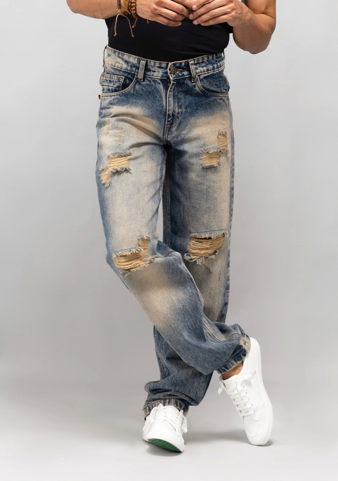 Tinted Blue Comfort Fit Jeans for Men Modern Everyday Style