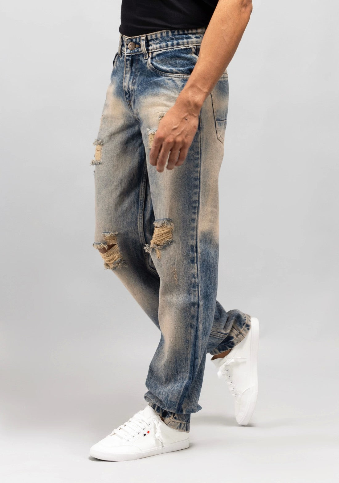 Tinted Blue Comfort Fit Jeans for Men Modern Everyday Style