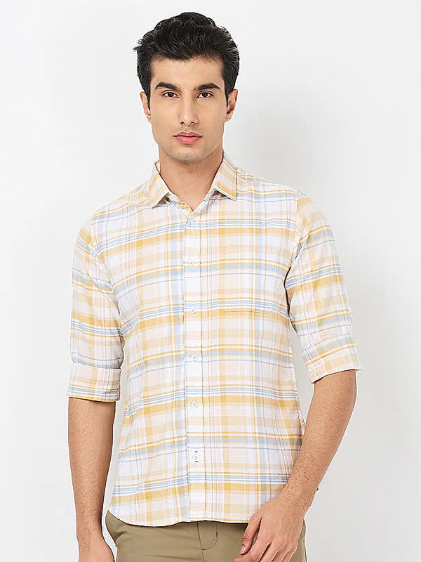 Lightweight Yellow Slim Fit Shirt for Men with Casual and Formal Styling