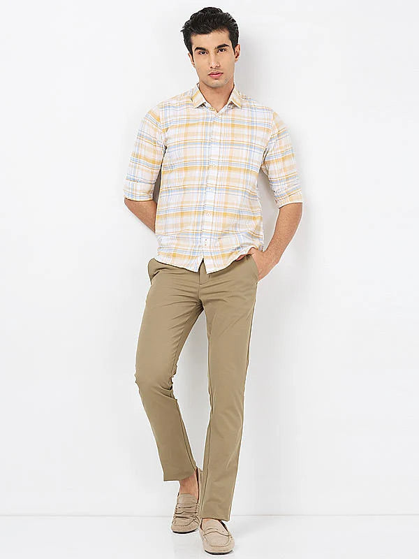 Lightweight Yellow Slim Fit Shirt for Men with Casual and Formal Styling