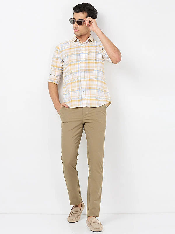 Lightweight Yellow Slim Fit Shirt for Men with Casual and Formal Styling