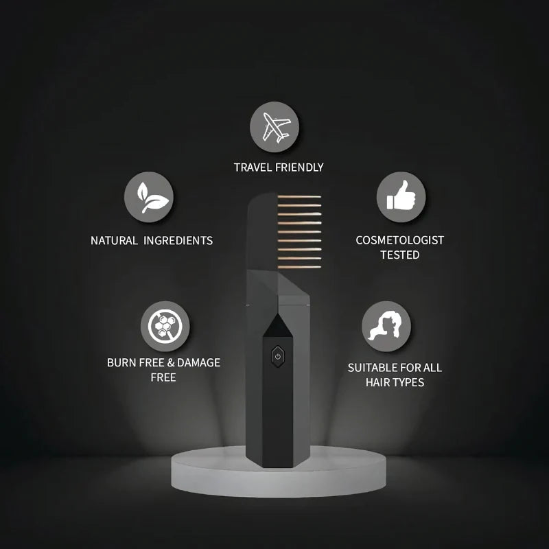 Natural Bakhoor Scented Comb with Rechargeable Electric Incense Diffuser for Hair and Relaxation