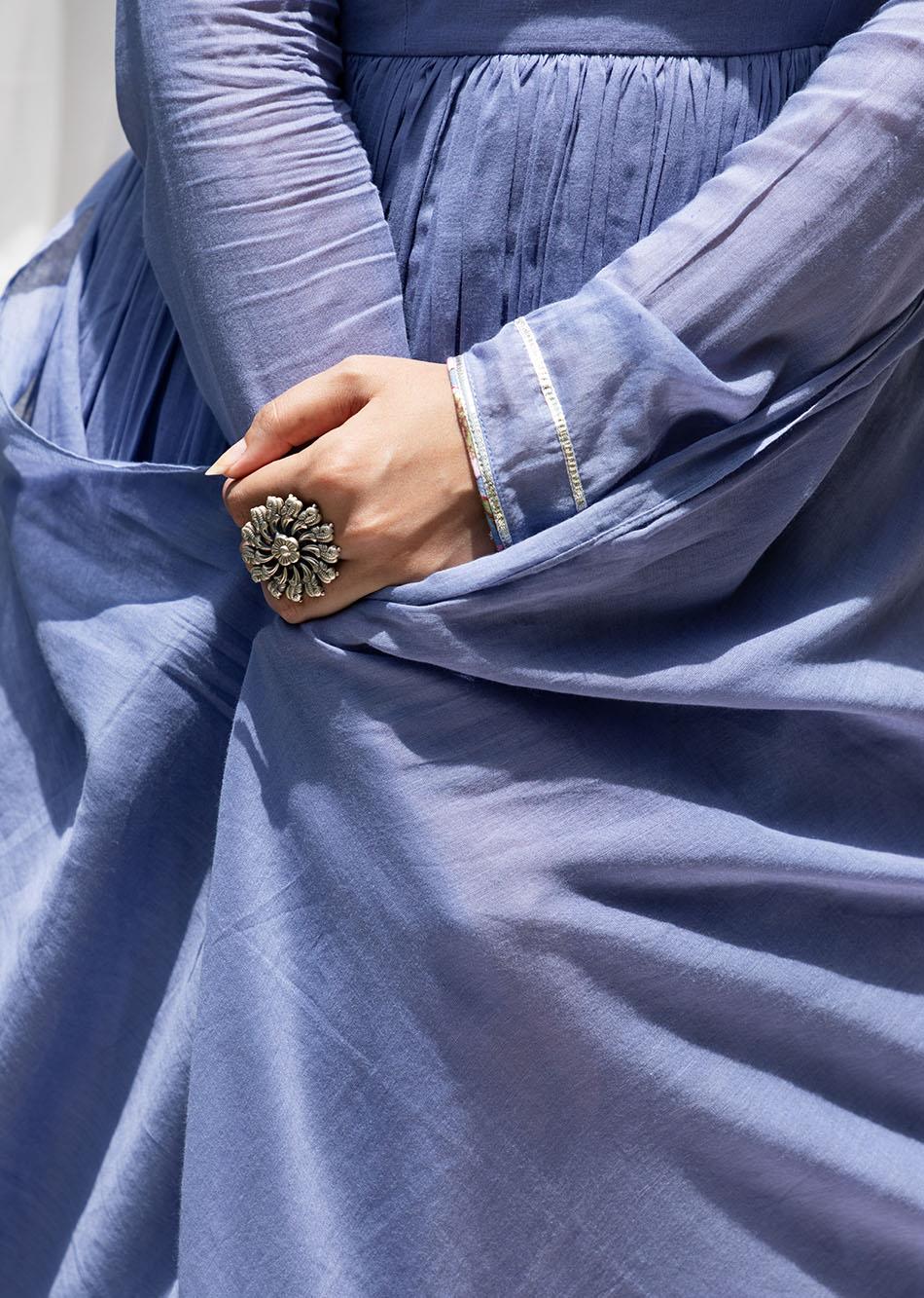 Beautiful Purple Designer Gather Anarkali Suit with Full Flare and Ethnic Charm for Wedding Celebrations and Special Events