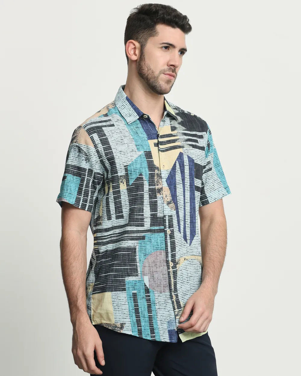 Stylish Multi-Print Slim Fit Shirt for Everyday Casual Look