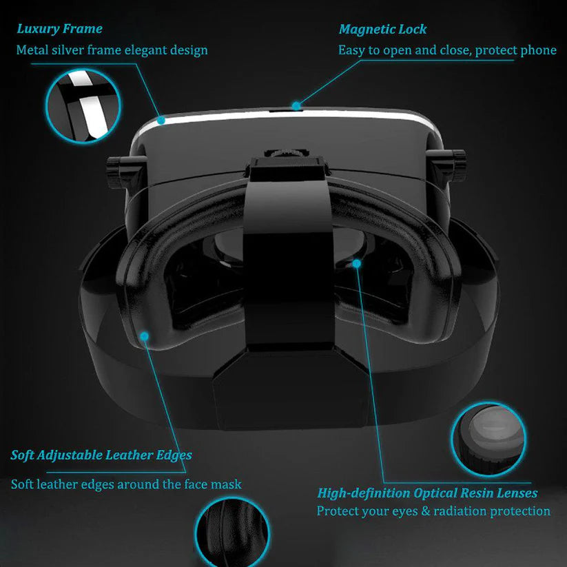 3D VR Glasses Headset VR Pro Virtual Reality for Movies Gaming and Apps