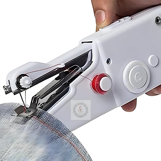 Portable Electric Hand Stitch Machine Cordless Stapler Style Mini Sewing Machine for On-the-Spot Repairs