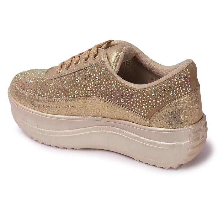 Modern Women’s Bridal Glittery Crystal Sneakers for Festive and Special Events