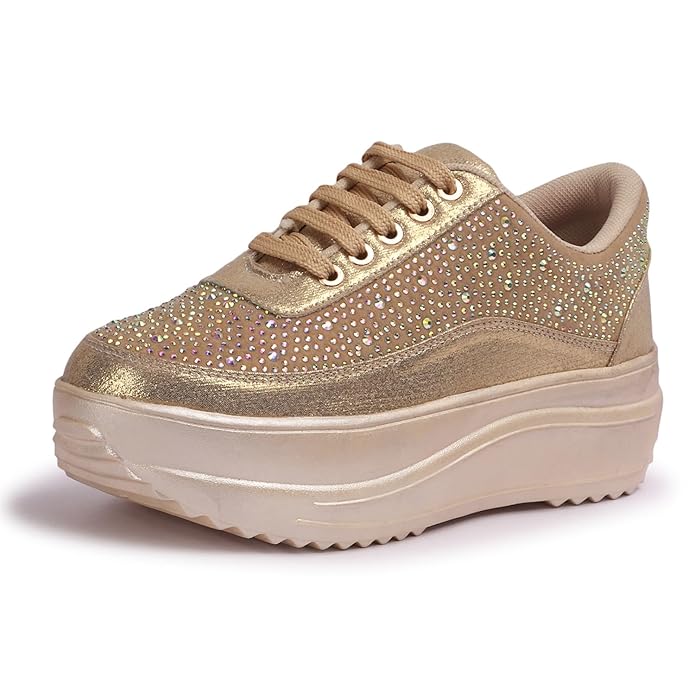 Modern Women’s Bridal Glittery Crystal Sneakers for Festive and Special Events