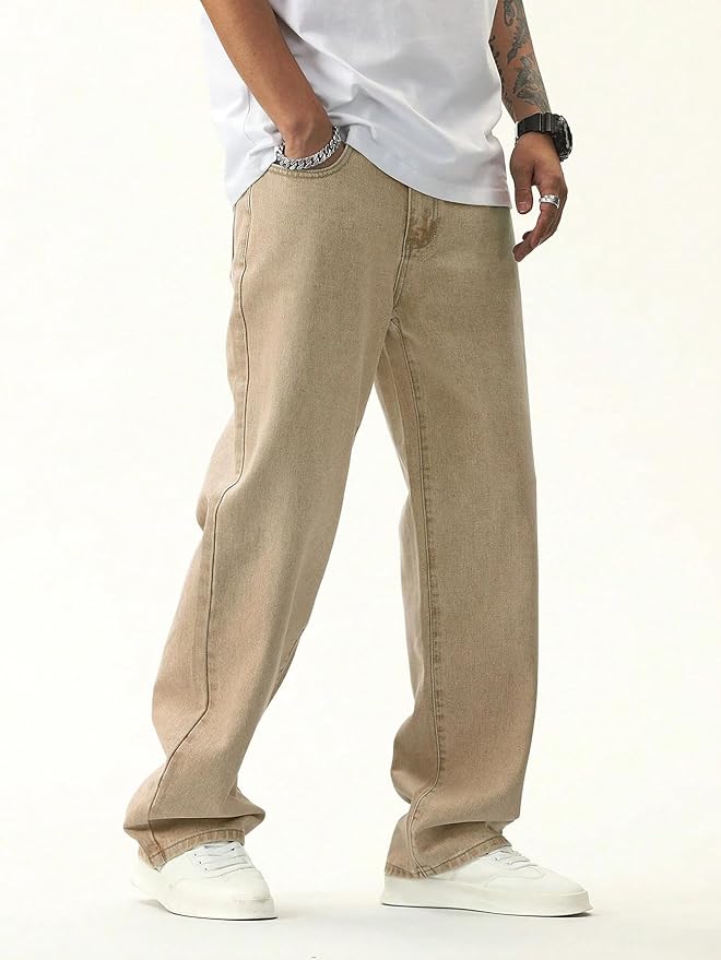 Baggy Fit Cotton Jeans for Men with Relaxed Style and Comfortable Wear