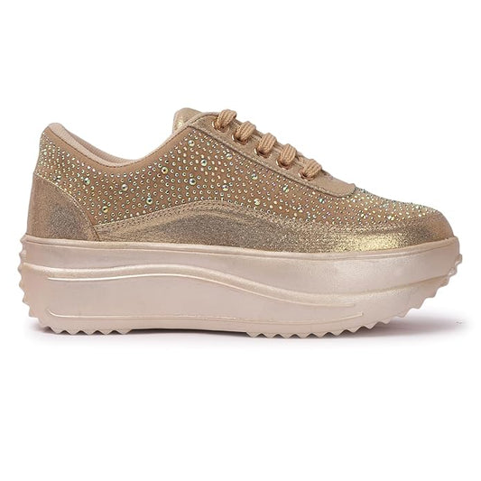 Modern Women’s Bridal Glittery Crystal Sneakers for Festive and Special Events