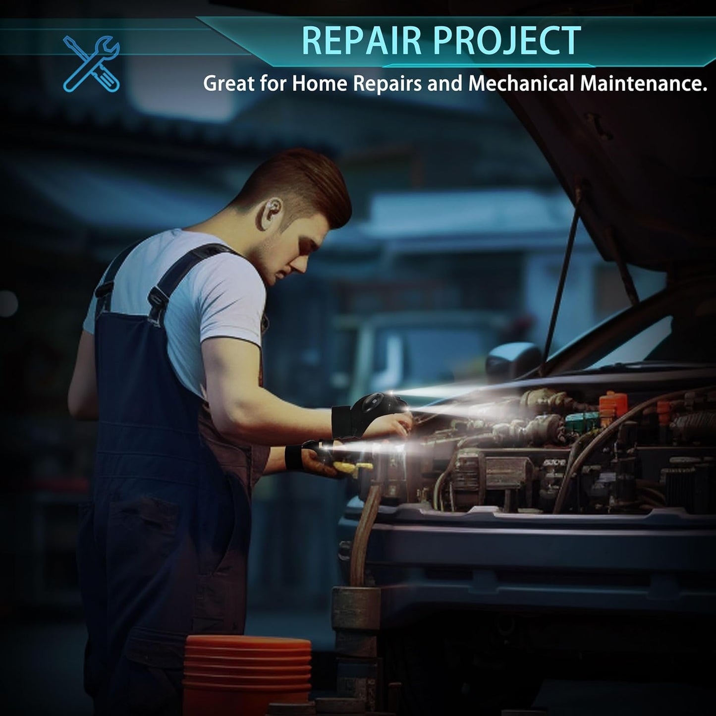 LED Flashlight Gloves Hands Free Lighted Gloves for Fishing Camping Repairing Unique Gift for Men and Adults