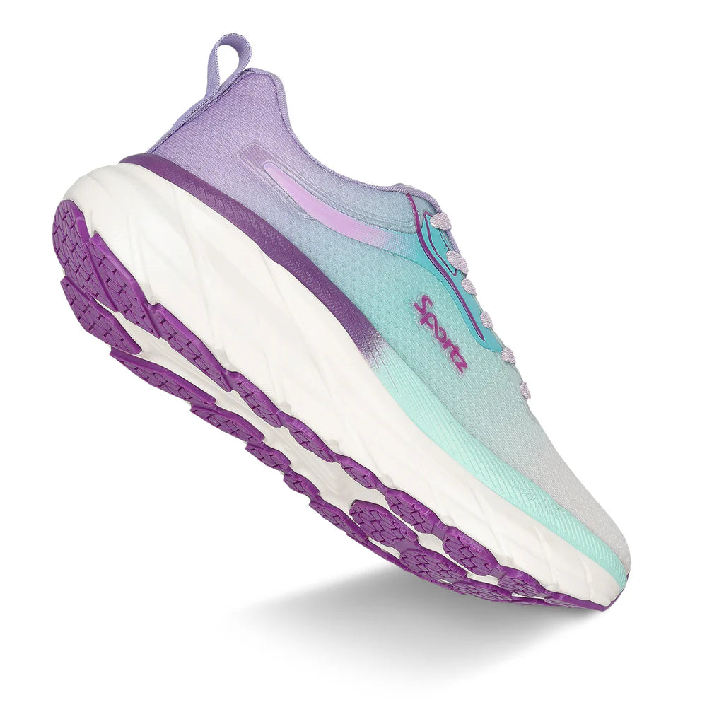 Versatile Women’s Lace-Up Sports Shoes in Purple and Green for Fitness, Running, and Casual Outings