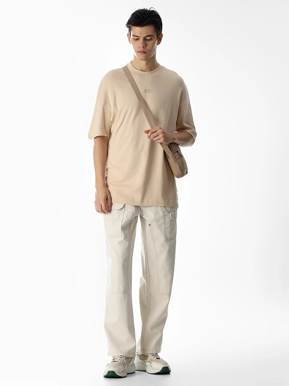 Fashionable High Rise Loose Fit Jeans for Men in Durable Cotton