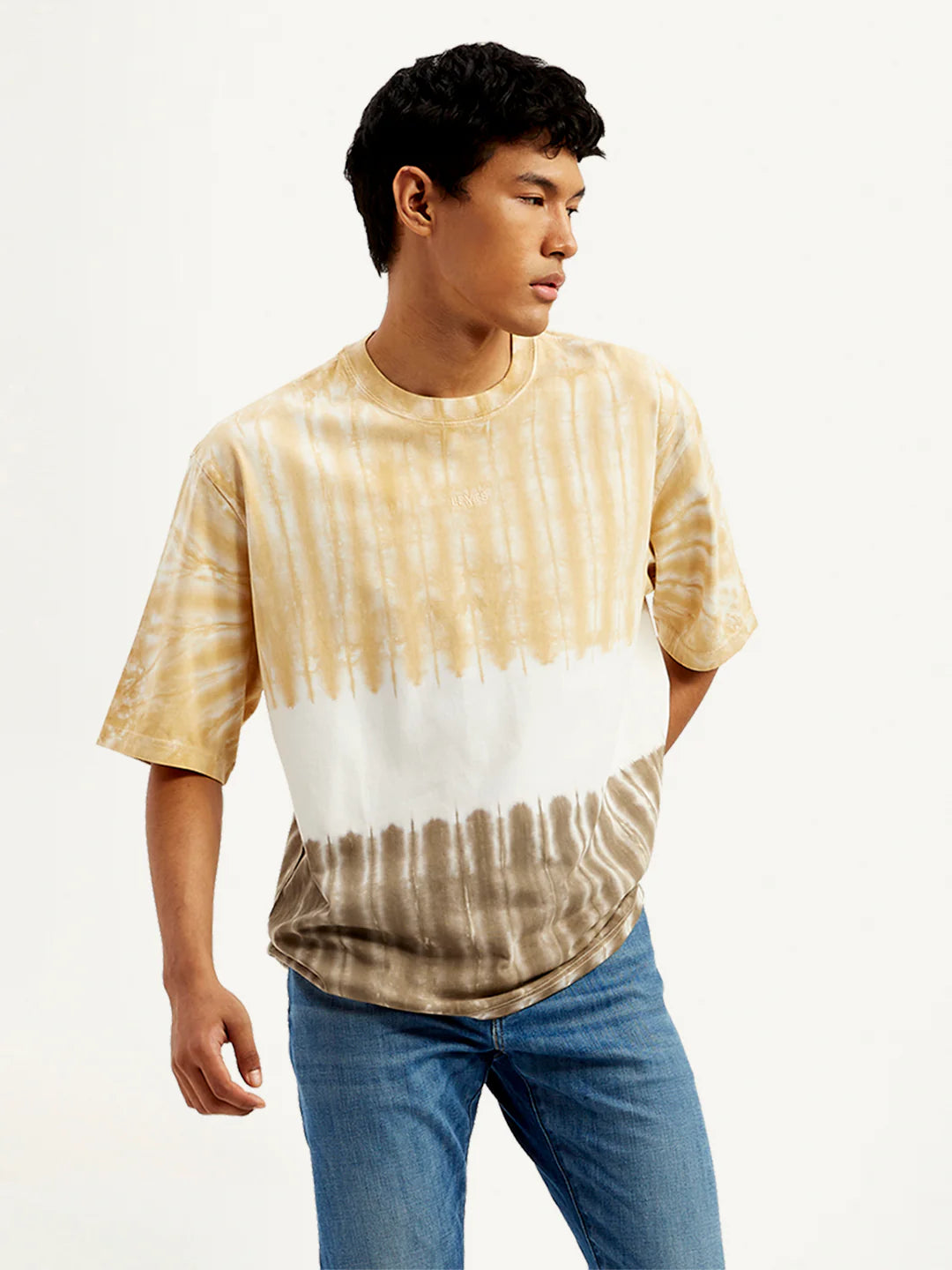 Comfortable Men’s Loose Fit Tie Dye T-Shirt with Color Splash Design