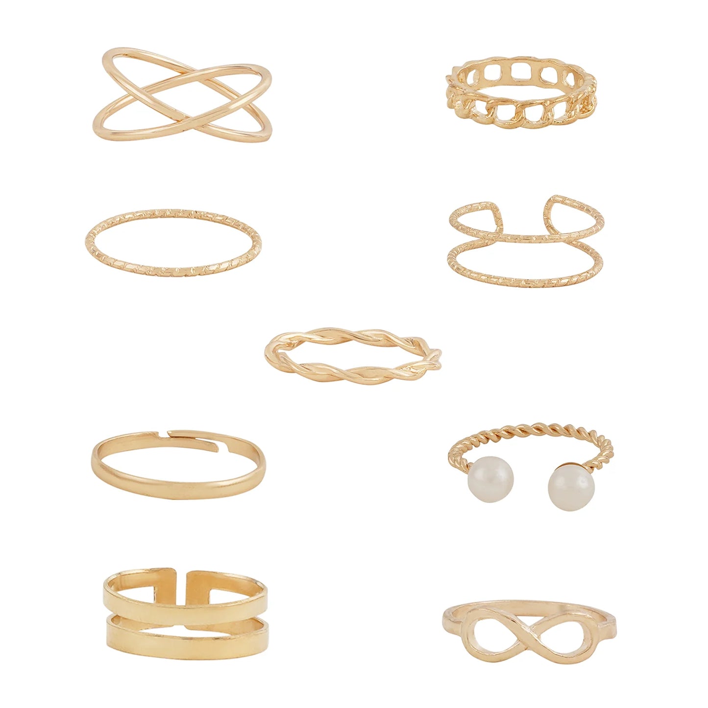 Chic Bewitched Norine Gold Ring Stack Lightweight and Sophisticated Jewelry