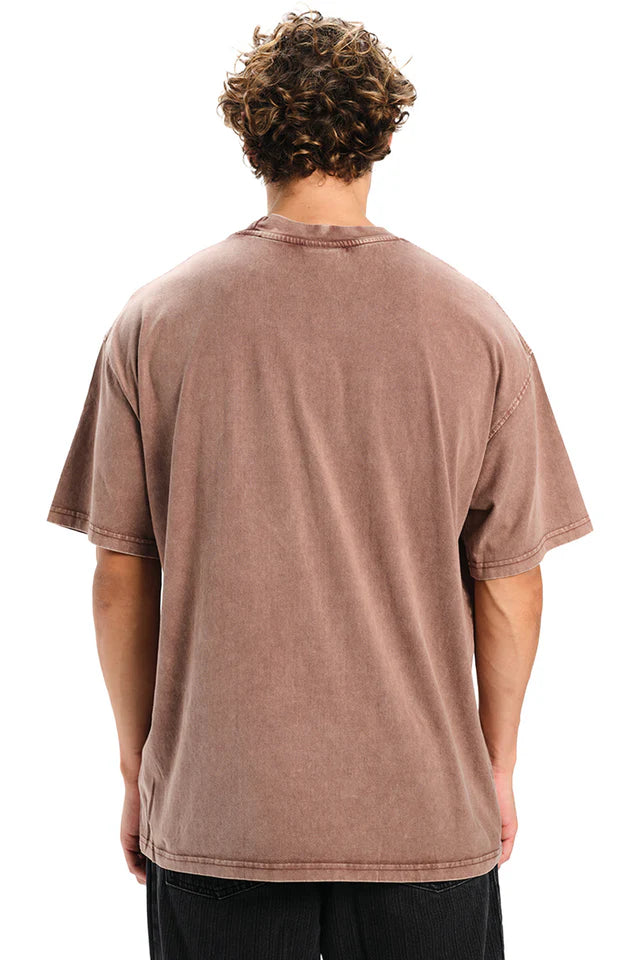 Brown Cotton Oversized T-Shirt Featuring Fun SpongeBob Graphic for Men