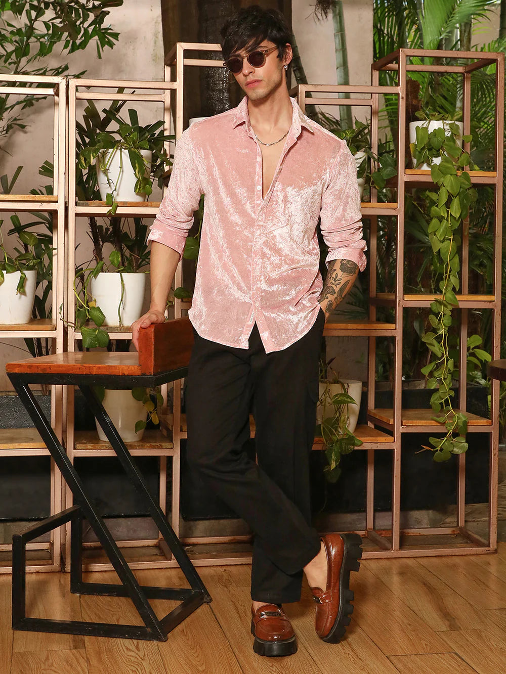 Premium Quality Solid Velvet Shirt for Men’s Formal and Party Wear