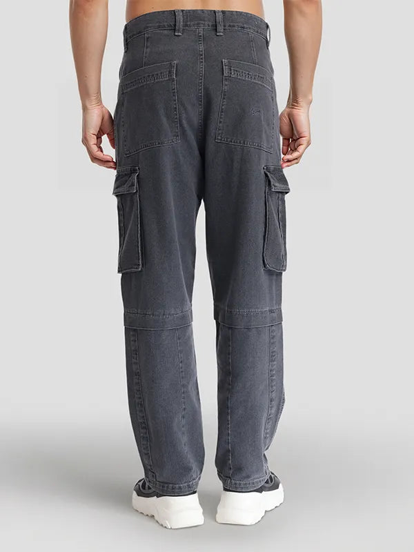 Men’s Grey Stretchable Loose Fit Denim Jeans for Everyday Comfort