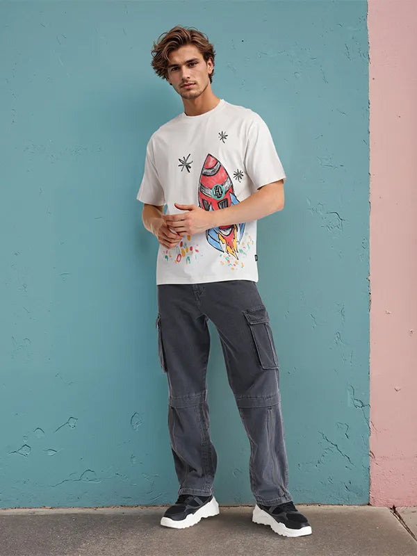 Men’s Grey Stretchable Loose Fit Denim Jeans for Everyday Comfort