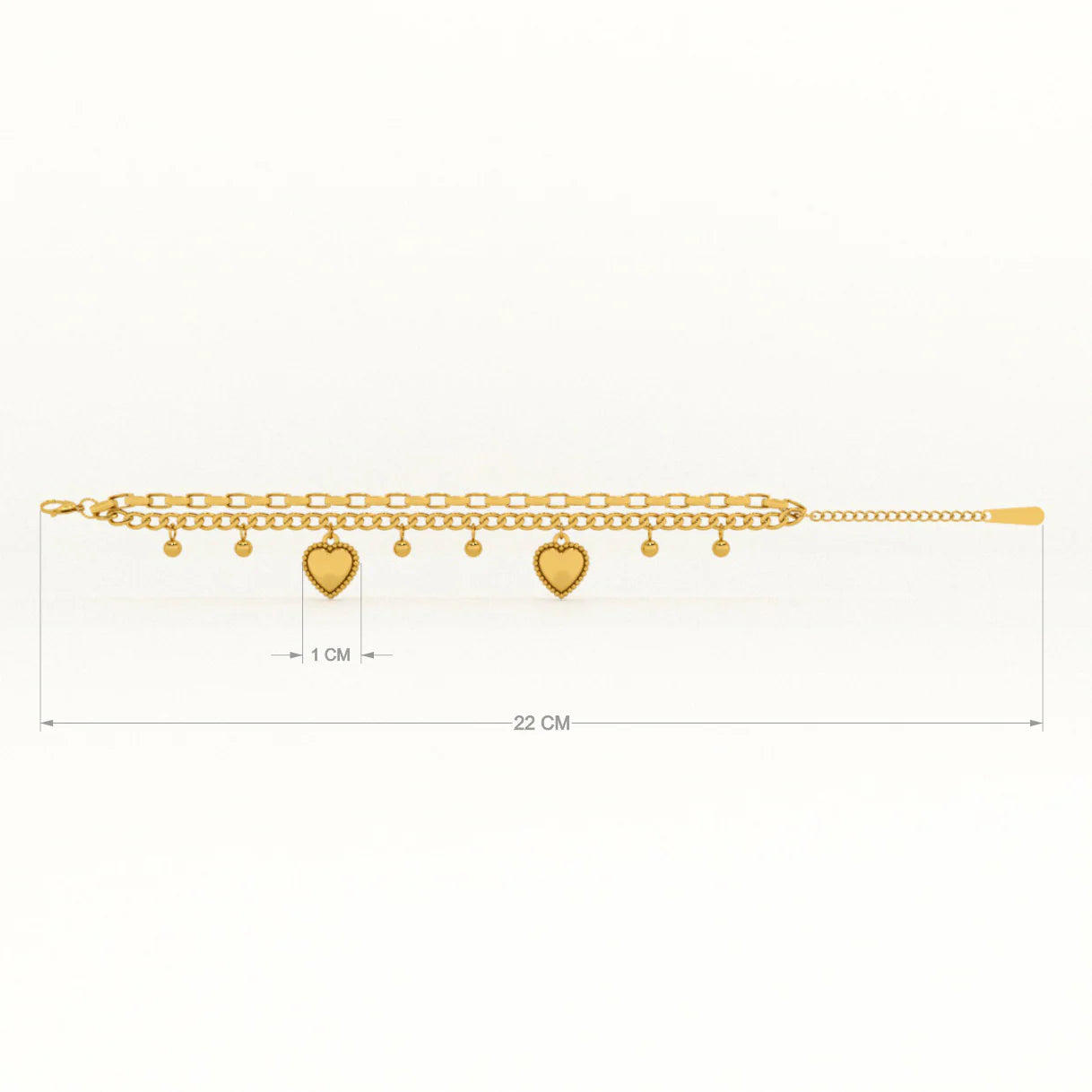 Lightweight Hearts All Over Bracelet Perfect for Layering with Other Jewelry