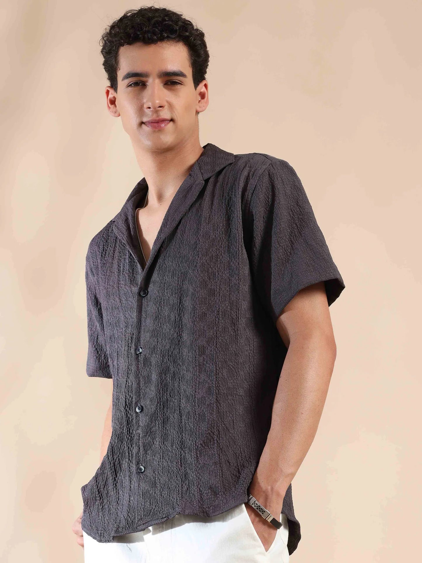 Pebble Beach Paradise Popcorn Shirt Comfortable and Lightweight Ideal for Street Style and Travel