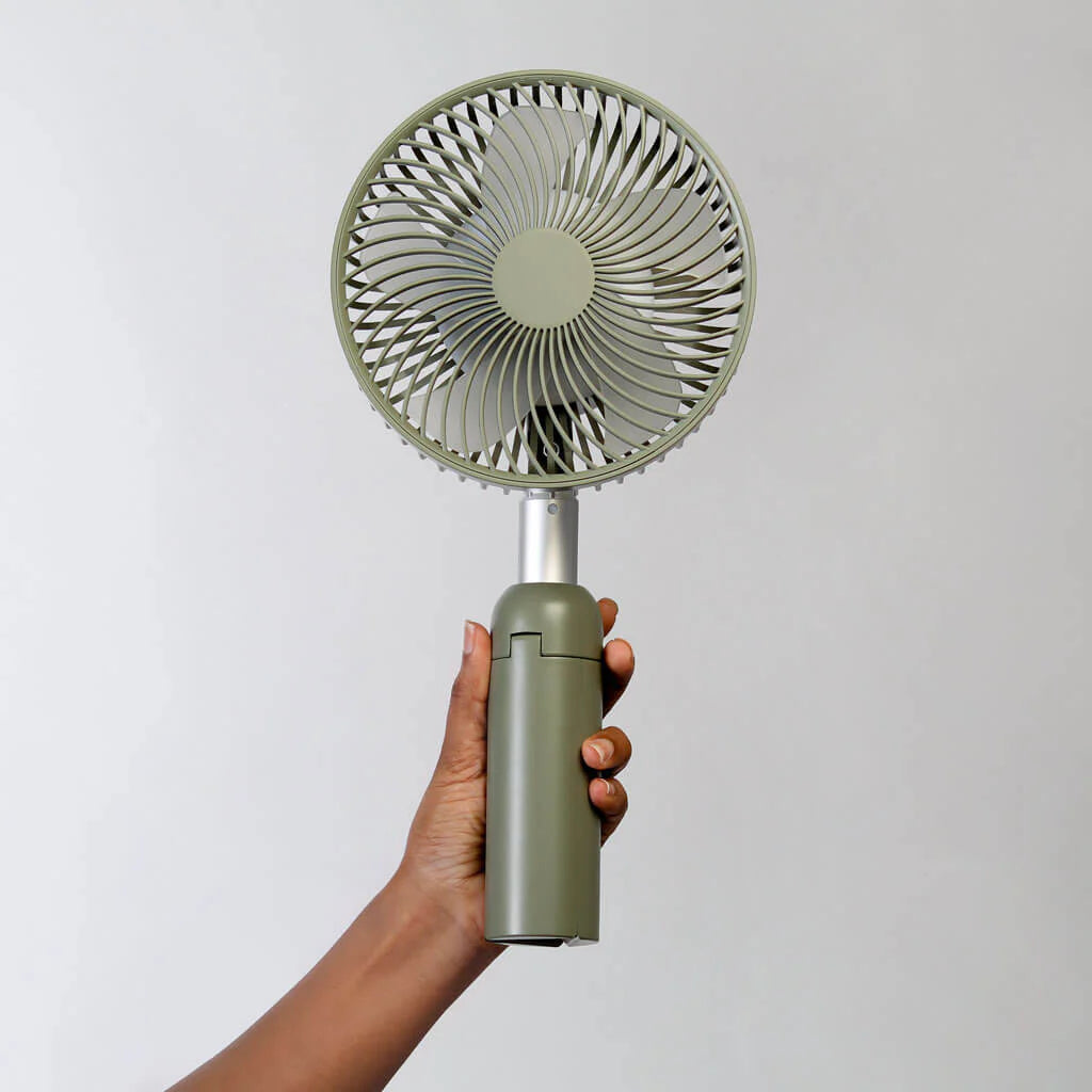 Compact Portable Tripod Fan with Lamp for Home, Work, and Outdoor Activities