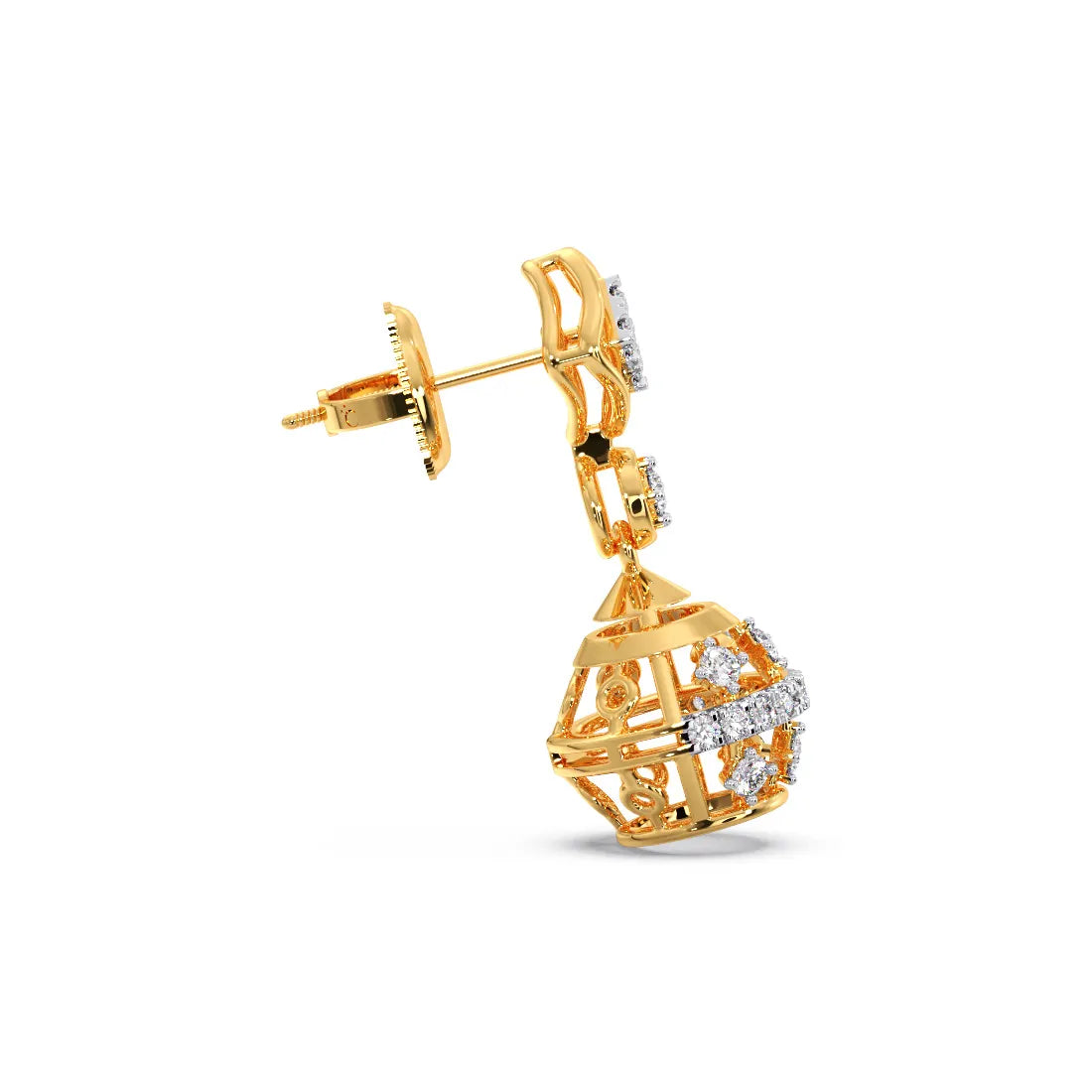 Stylish Jhumka Earrings Featuring Sparkling Diamond Accents