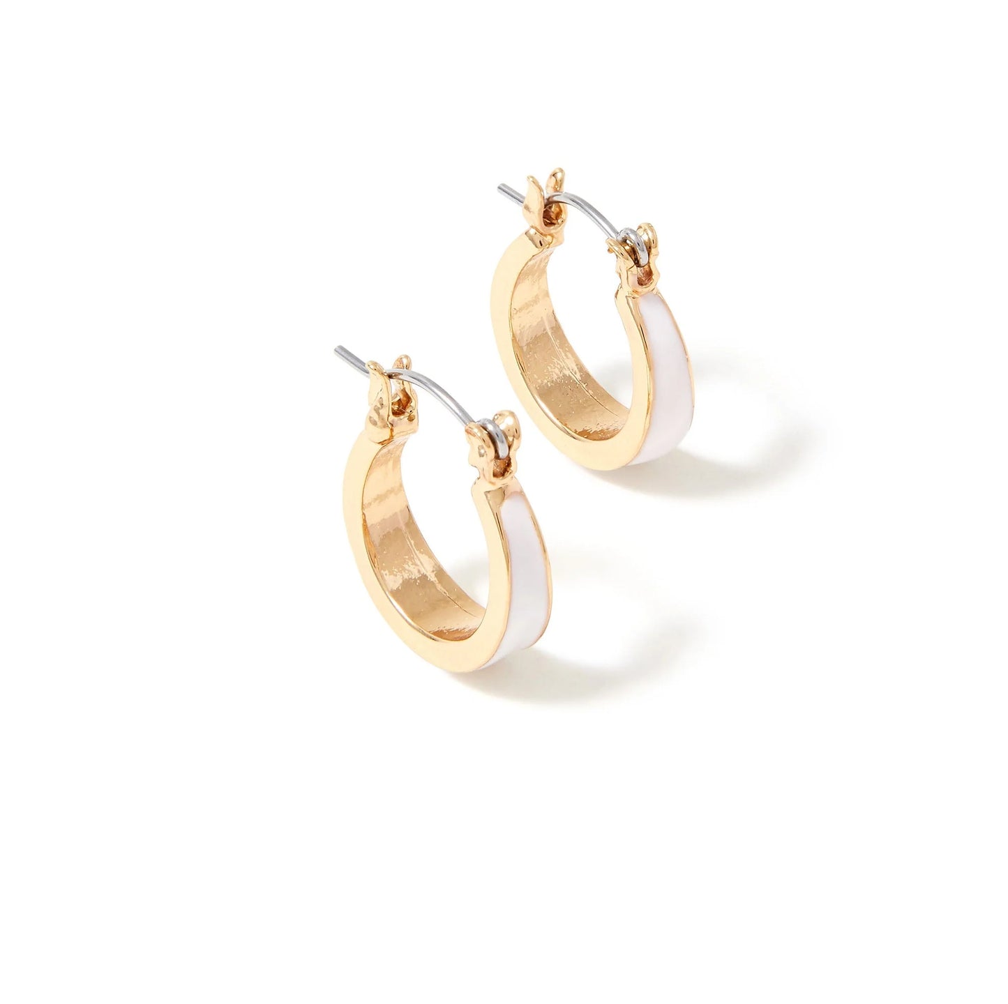 Contemporary Pastel Hoop Earrings with Sleek Enamel Design