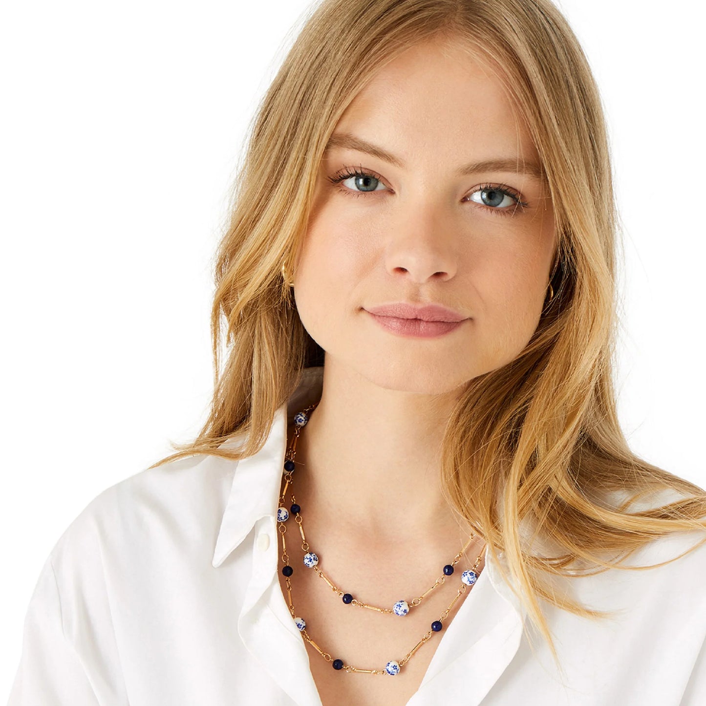 Trendy Multirow Beaded Necklace with Elegant Station Accents