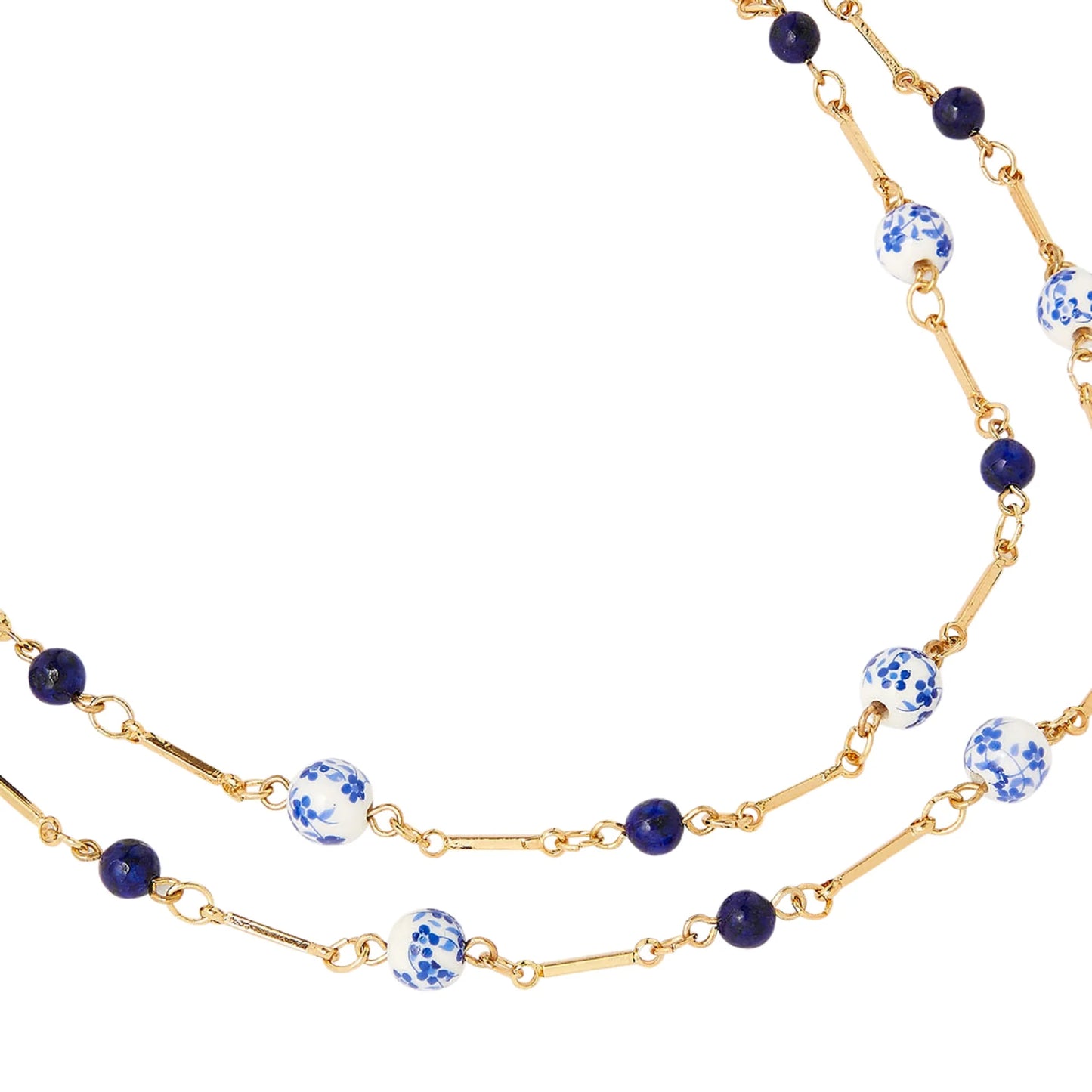 Trendy Multirow Beaded Necklace with Elegant Station Accents