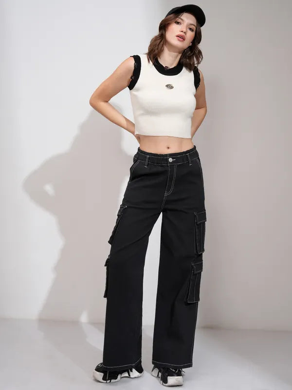 Trendy Women’s Black Straight Fit Stretchable Jeans for Office Casual and Weekend Wear