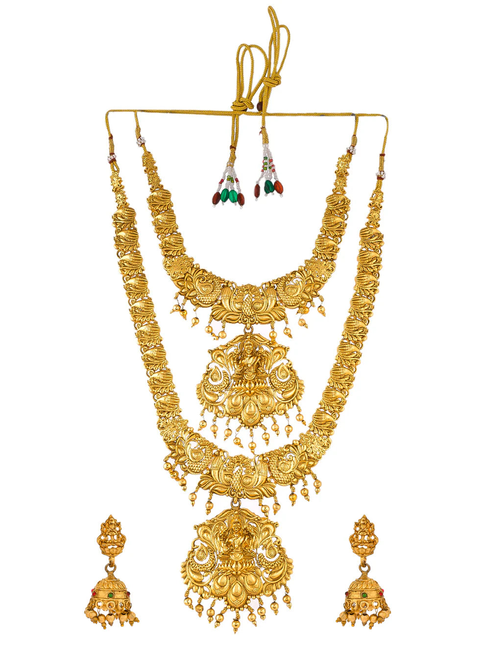 Luxurious Gold Plated Long Jewellery Set with Traditional Appeal