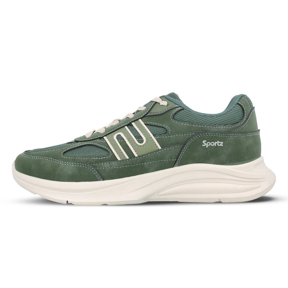 Comfortable Men’s Suede Sports Sneakers in Dark Green for Walking and Outdoor Activities