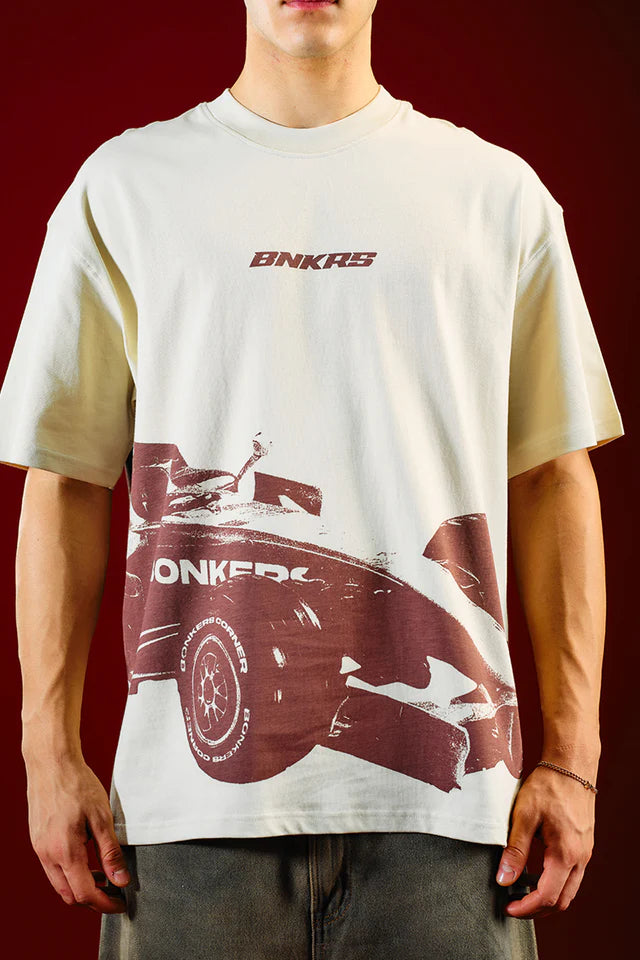 Oversized Slipstream T-Shirt for Men with Relaxed Round Neck and Soft Cotton