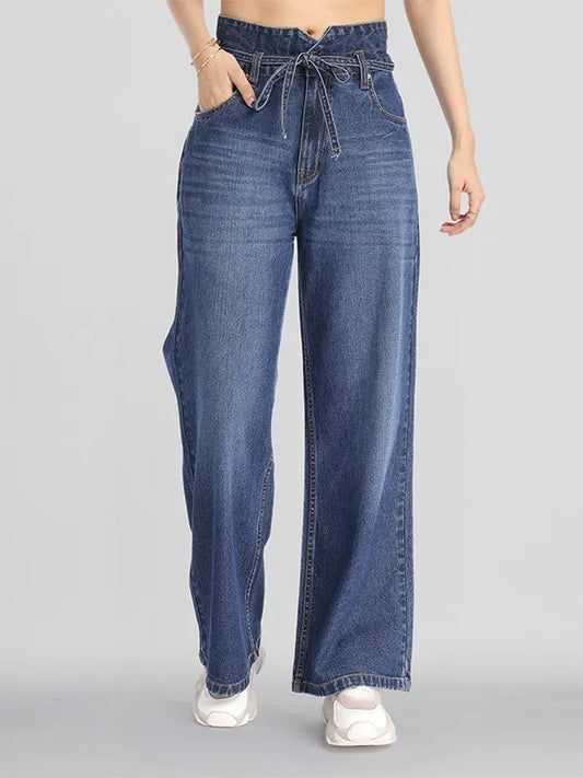 Stylish Women’s Blue Flared Stretchable Jeans for Office Casual and Weekend Wear