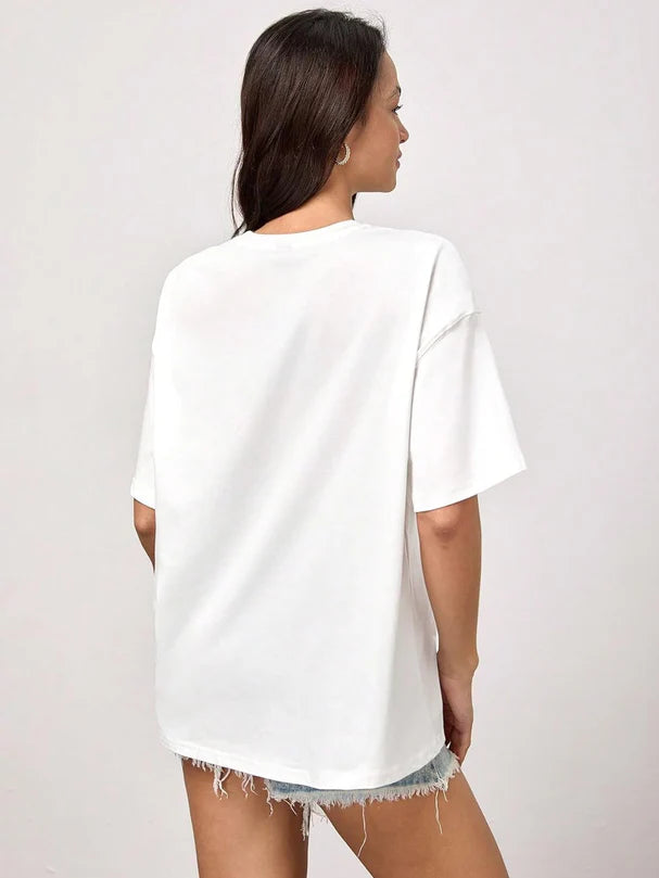 Comfortable White Oversized T-Shirt with Anime Design