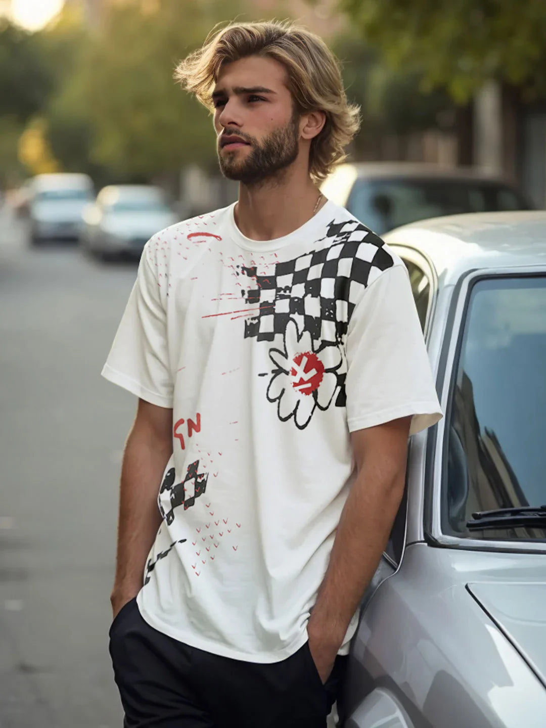 Premium Quality Off White Heavy GSM T-Shirt for Men with Modern Placement Print