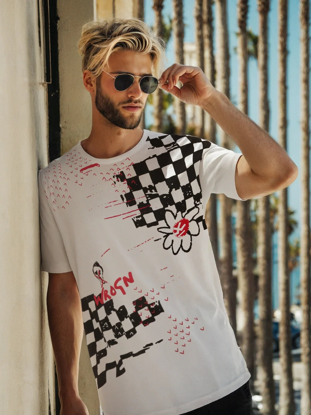 Premium Quality Off White Heavy GSM T-Shirt for Men with Modern Placement Print