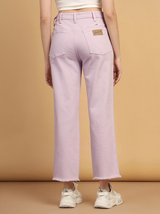 Women’s Fashionable Pink Straight Fit Jeans with Wild West Detailing for Stylish Street Style