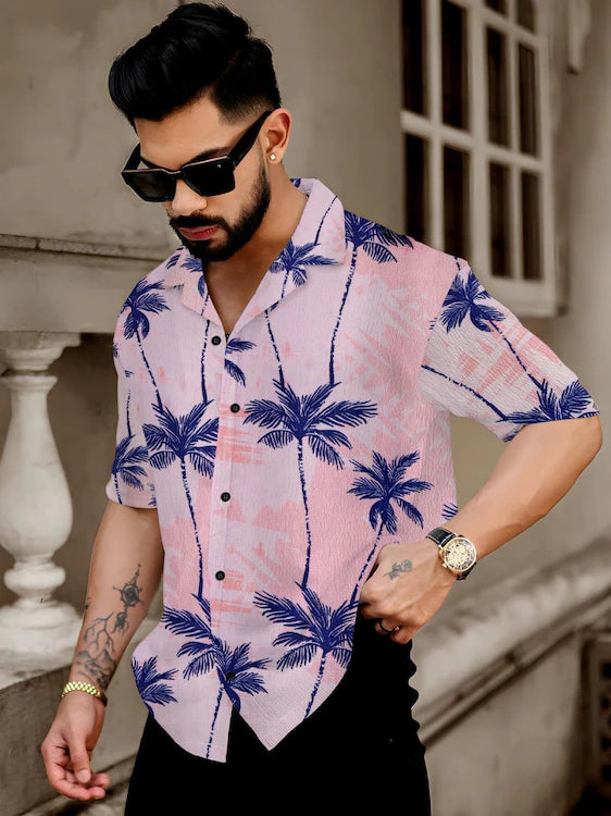 Comfort Fit Half Sleeve Shirt for Men Lightweight and Breathable Ideal for Holiday Outings and Weekend Fun