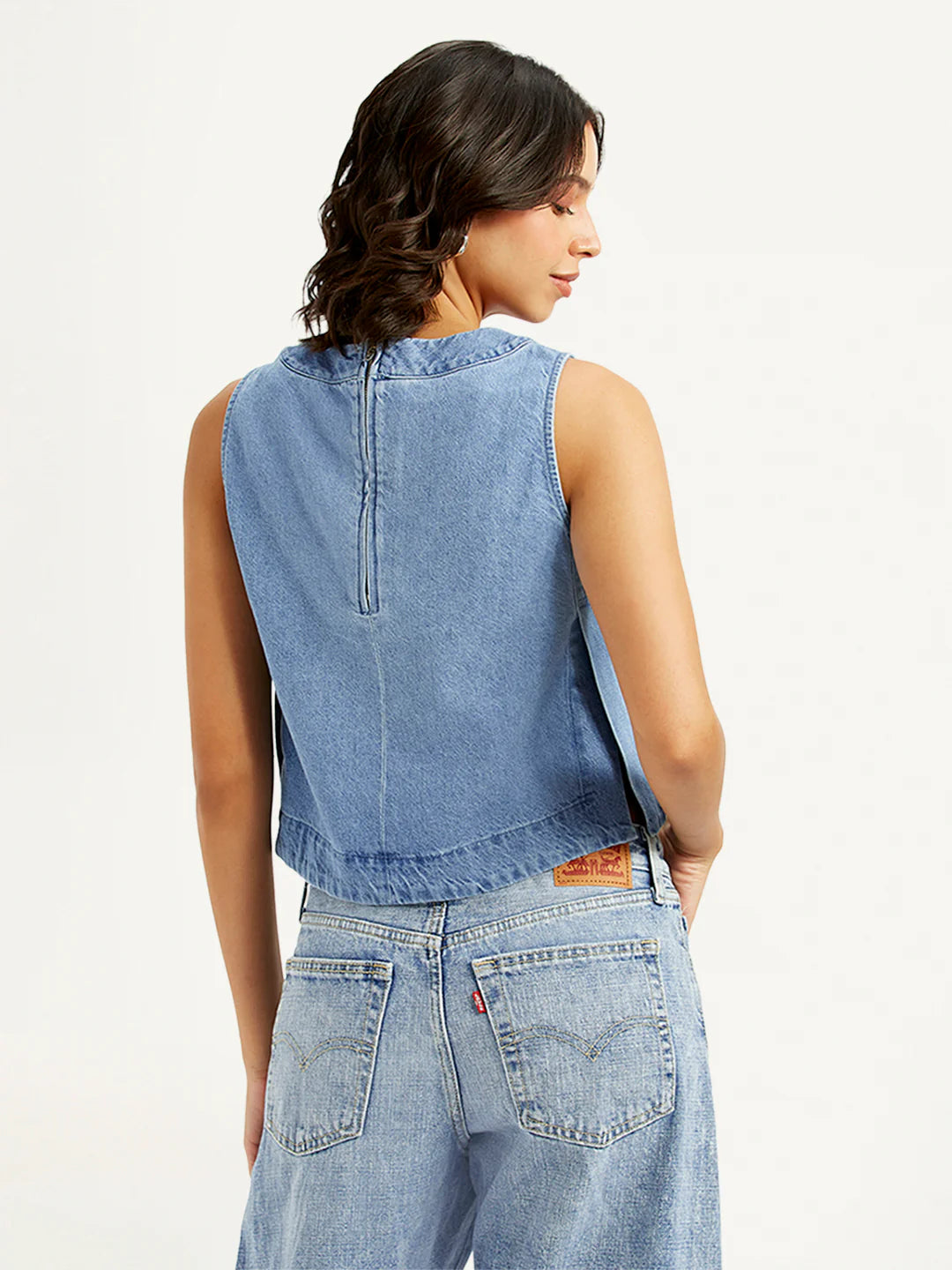 Trendy Women’s Solid Light Blue Denim Crop Top for Layering, Street Style, and Casual Wear