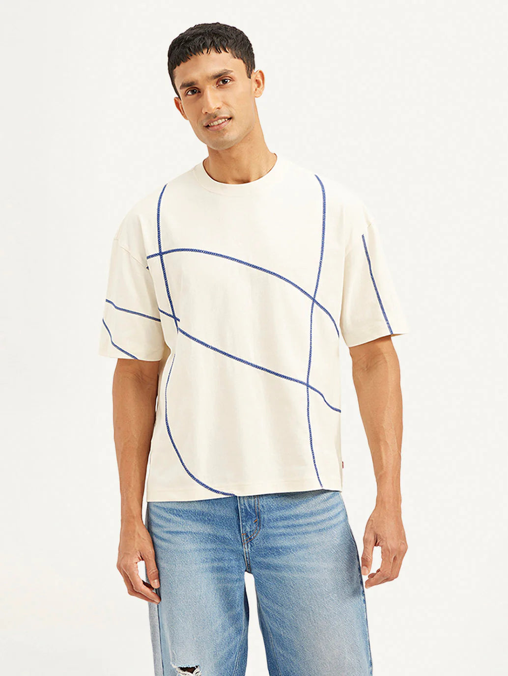 Comfortable Men’s Loose Fit Graphic T-Shirt Geometric Design
