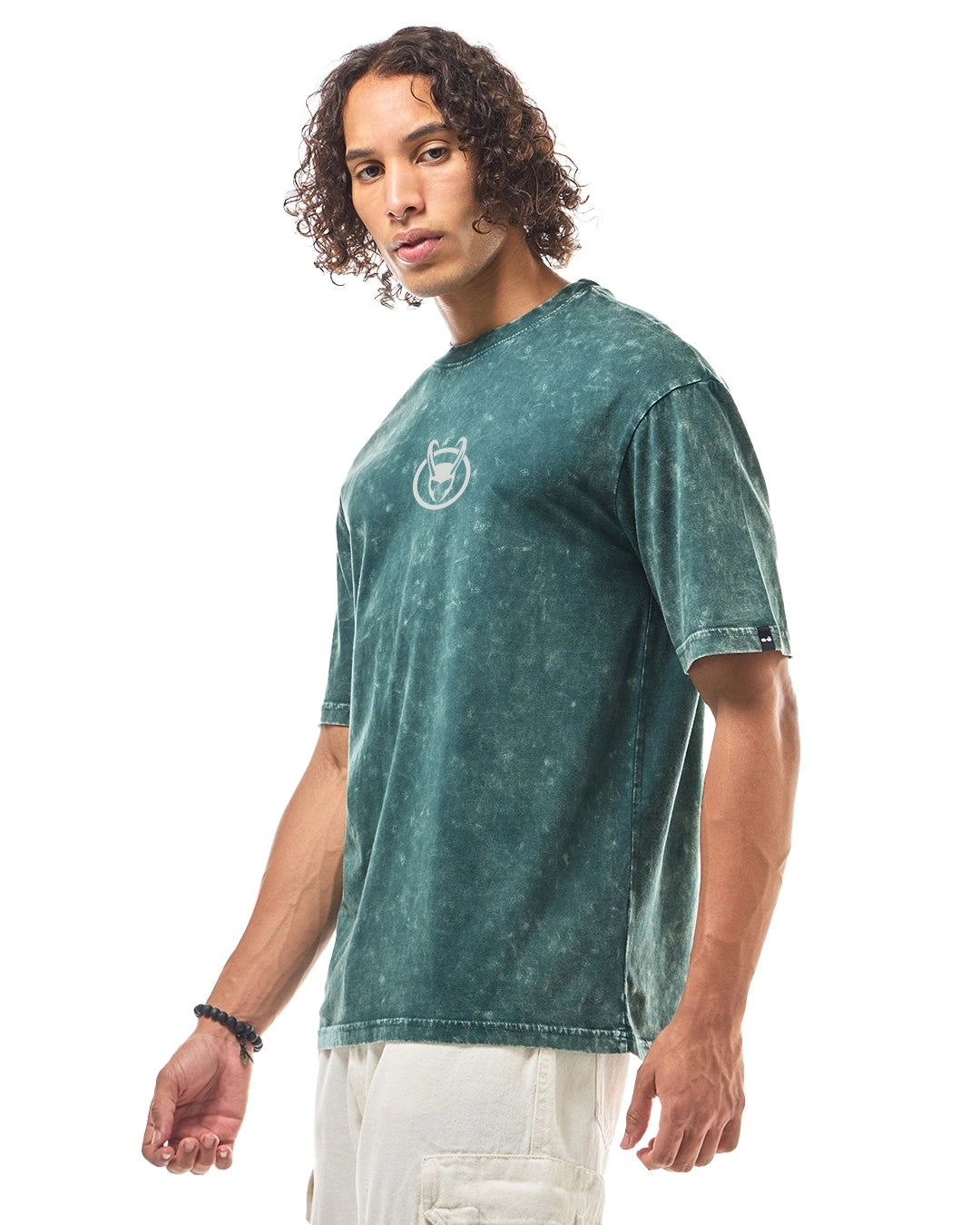 Comfortable Green Oversized T-Shirt for Men with Bold Loki Graphic Print