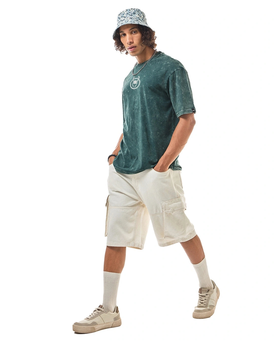 Comfortable Green Oversized T-Shirt for Men with Bold Loki Graphic Print