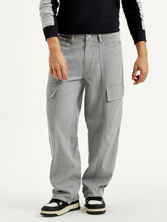 Relaxed Fit Grey Denim Jeans for Men with Casual Comfort