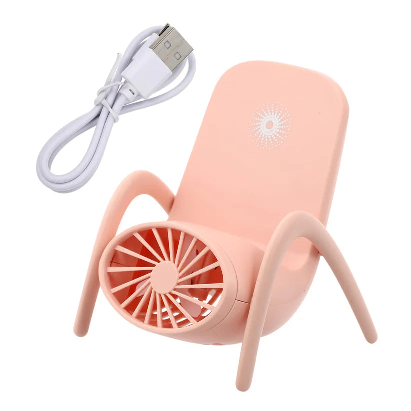 2 in 1 Portable Mobile Phone Holder Fan Handheld & Multifunctional (Battery Not Included)